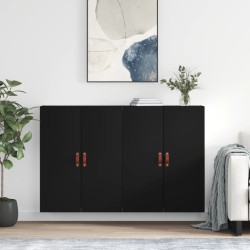 vidaXL Armarios de pared 2 unidades negro 69,5x34x90 cm