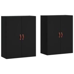 vidaXL Armarios de pared 2 unidades negro 69,5x34x90 cm