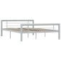 vidaXL Estructura de cama de metal gris y blanco 140x200 cm vidaXL Estructura de cama de metal gris y blanco 140x200 cm