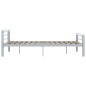 vidaXL Estructura de cama de metal gris y blanco 140x200 cm vidaXL Estructura de cama de metal gris y blanco 140x200 cm