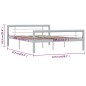 vidaXL Estructura de cama de metal gris y blanco 140x200 cm vidaXL Estructura de cama de metal gris y blanco 140x200 cm
