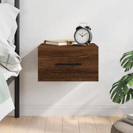 vidaXL Mesita de noche de pared color roble marrón 35x35x20 cm