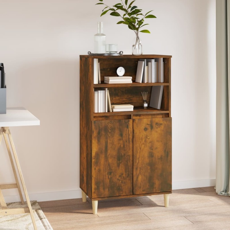 vidaXL Aparador alto madera contrachapada roble ahumado 60x36x110 cm vidaXL Aparador alto madera contrachapada roble ahumado 60x36x110 cm