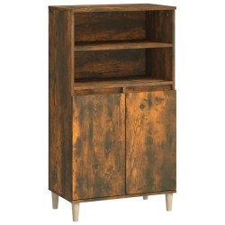 vidaXL Aparador alto madera contrachapada roble ahumado 60x36x110 cm