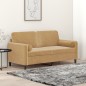 vidaXL Sofá de 2 plazas con cojines terciopelo marrón 140 cm vidaXL Sofá de 2 plazas con cojines terciopelo marrón 140 cm