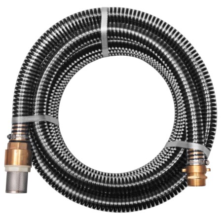 vidaXL Manguera de succión con conectores de latón 7 m 25 mm negra