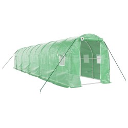 vidaXL Invernadero con estructura de acero verde 20 m² 10x2x2 m