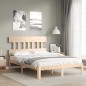 vidaXL Estructura de cama con cabecero madera maciza 140x200 cm vidaXL Estructura de cama con cabecero madera maciza 140x200 cm
