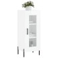 vidaXL Aparador de madera contrachapada blanco brillante 34,5x34x90 cm