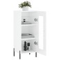 vidaXL Aparador de madera contrachapada blanco brillante 34,5x34x90 cm