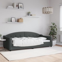 vidaXL Sofá cama tela gris oscuro 90x200 cm