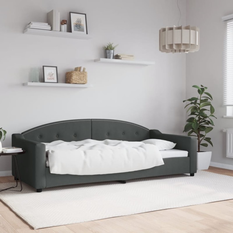vidaXL Sofá cama tela gris oscuro 90x200 cm vidaXL Sofá cama tela gris oscuro 90x200 cm
