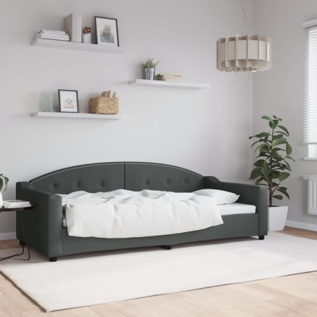 vidaXL Sofá cama tela gris oscuro 90x200 cm
