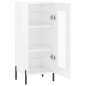 vidaXL Aparador de madera contrachapada blanco brillante 34,5x34x90 cm