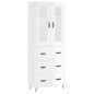 vidaXL Aparador alto madera contrachapada blanco brillo 69,5x34x180 cm vidaXL Aparador alto madera contrachapada blanco brillo 69,5x34x180 cm