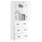 vidaXL Aparador alto madera contrachapada blanco brillo 69,5x34x180 cm vidaXL Aparador alto madera contrachapada blanco brillo 69,5x34x180 cm