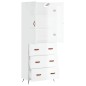 vidaXL Aparador alto madera contrachapada blanco brillo 69,5x34x180 cm vidaXL Aparador alto madera contrachapada blanco brillo 69,5x34x180 cm