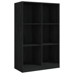 vidaXL Estantería de madera maciza de pino negra 70x33x110 cm