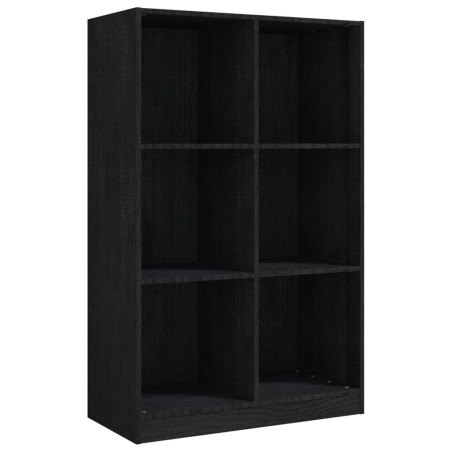vidaXL Estantería de madera maciza de pino negra 70x33x110 cm