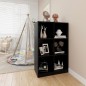 vidaXL Estantería de madera maciza de pino negra 70x33x110 cm