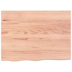 vidaXL Estante pared madera roble tratada marrón claro 80x60x(2-6) cm
