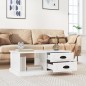 vidaXL Mesa de centro madera contrachapada blanco brillo 90x50x35 cm