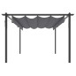 vidaXL Cenador de jardín con techo retráctil gris antracita 4x3 m vidaXL Cenador de jardín con techo retráctil gris antracita 4x3 m
