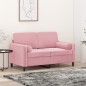 vidaXL Sofá de 2 plazas con cojines terciopelo rosa 120 cm vidaXL Sofá de 2 plazas con cojines terciopelo rosa 120 cm