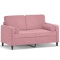 vidaXL Sofá de 2 plazas con cojines terciopelo rosa 120 cm vidaXL Sofá de 2 plazas con cojines terciopelo rosa 120 cm