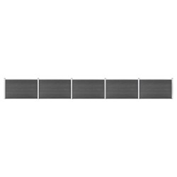 vidaXL Set de paneles de valla WPC negro 872x105 cm  