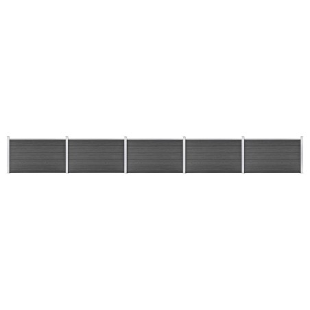 vidaXL Set de paneles de valla WPC negro 872x105 cm  