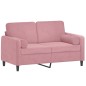 vidaXL Sofá de 2 plazas con cojines terciopelo rosa 120 cm vidaXL Sofá de 2 plazas con cojines terciopelo rosa 120 cm