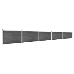 vidaXL Set de paneles de valla WPC negro 872x105 cm  