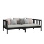 vidaXL Sofá cama de madera maciza de pino negro 90x200 cm vidaXL Sofá cama de madera maciza de pino negro 90x200 cm
