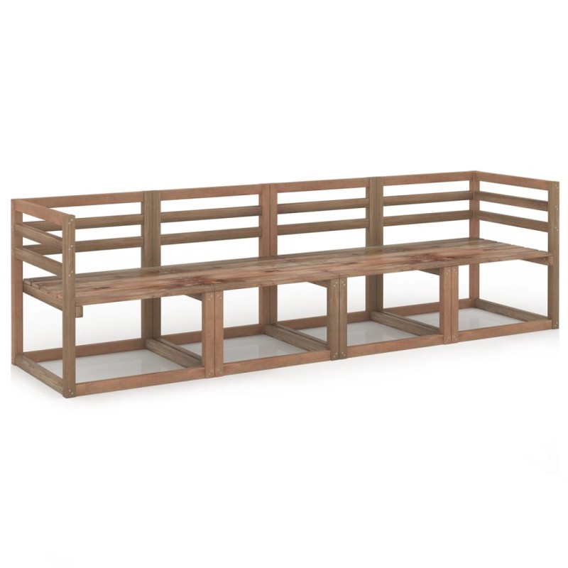 vidaXL Set de sofá de jardín de palets 4 pzas madera impregnada marrón vidaXL Set de sofá de jardín de palets 4 pzas madera impregnada marrón