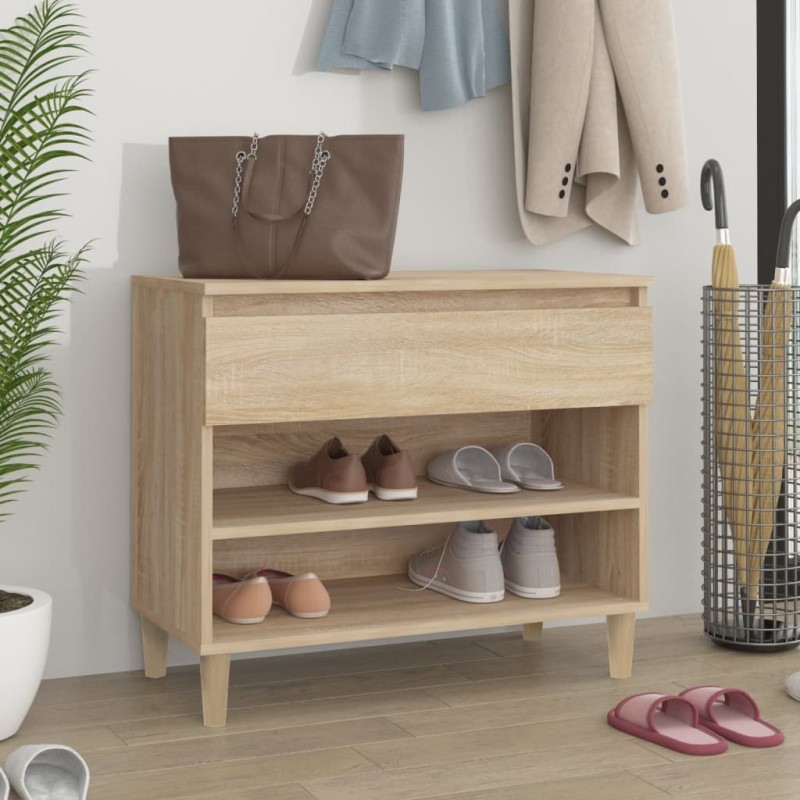 vidaXL Mueble zapatero madera contrachapada roble Sonoma 70x36x60 cm vidaXL Mueble zapatero madera contrachapada roble Sonoma 70x36x60 cm