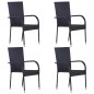 vidaXL Juego de comedor para jardín 5 piezas negro