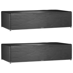 vidaXL Fundas muebles jardín 2 uds 12 ojales rectangular 315x160x75 cm