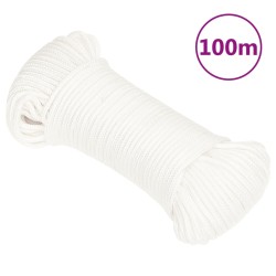 vidaXL Cuerda de barco polipropileno blanco intenso 4 mm 100 m