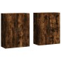 vidaXL Armarios de pared 2 uds madera de ingeniería roble ahumado vidaXL Armarios de pared 2 uds madera de ingeniería roble ahumado
