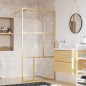 vidaXL Mampara puerta ducha vidrio transparente ESG dorado 100x195 cm vidaXL Mampara puerta ducha vidrio transparente ESG dorado 100x195 cm