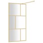 vidaXL Mampara puerta ducha vidrio transparente ESG dorado 100x195 cm vidaXL Mampara puerta ducha vidrio transparente ESG dorado 100x195 cm