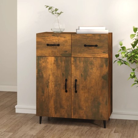 vidaXL Aparador de madera de ingeniería roble ahumado 69,5x34x90 cm