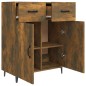 vidaXL Aparador de madera de ingeniería roble ahumado 69,5x34x90 cm vidaXL Aparador de madera de ingeniería roble ahumado 69,5x34x90 cm