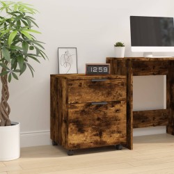 vidaXL Archivador ruedas madera contrachapada roble ahumado 45x38x54cm