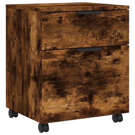 vidaXL Archivador ruedas madera contrachapada roble ahumado 45x38x54cm