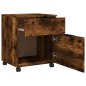 vidaXL Archivador ruedas madera contrachapada roble ahumado 45x38x54cm vidaXL Archivador ruedas madera contrachapada roble ahumado 45x38x54cm