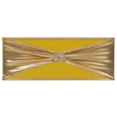 vidaXL Lazo de silla elástico 25 uds con broche de diamante dorado