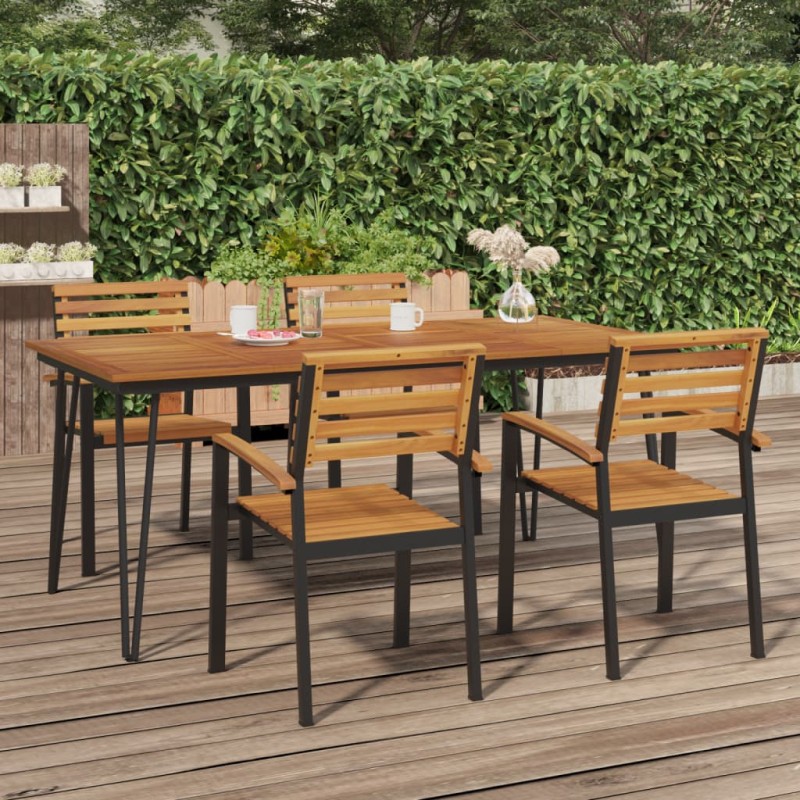 vidaXL Mesa de jardín con patas en U madera maciza acacia 180x90x75 cm vidaXL Mesa de jardín con patas en U madera maciza acacia 180x90x75 cm