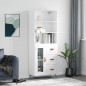 vidaXL Aparador alto madera contrachapada blanco brillo 69,5x34x180 cm vidaXL Aparador alto madera contrachapada blanco brillo 69,5x34x180 cm